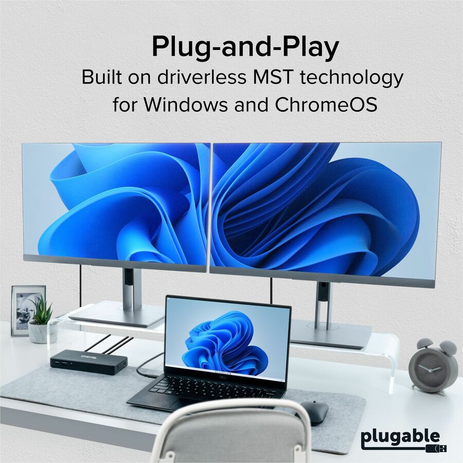 Alternate-Image6 Image for Plugable USB C Docking Station Dual Monitor 2 HDMI Ports, Power Delivery Dock, Dual 4K Monitor