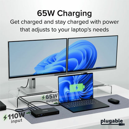 Alternate-Image7 Image for Plugable USB C Docking Station Dual Monitor 2 HDMI Ports, Power Delivery Dock, Dual 4K Monitor