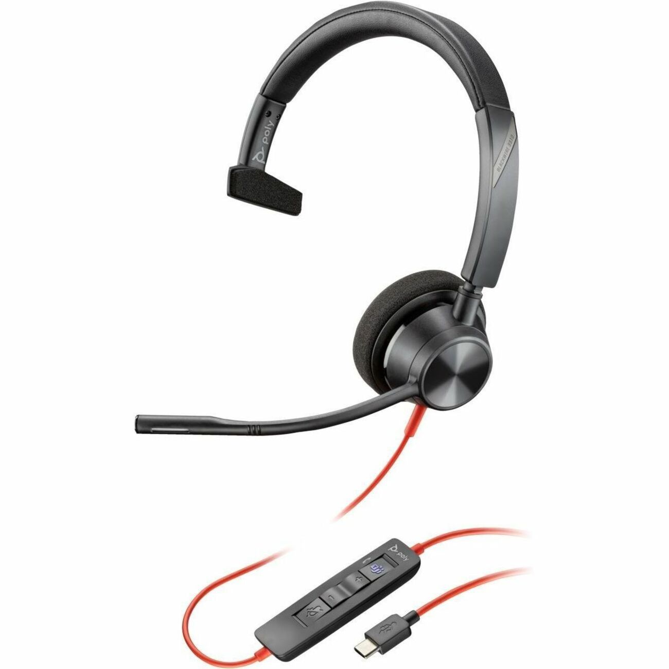 Main Image for Poly Blackwire 3310 Monaural Microsoft Teams Certified USB-C Headset +USB-C/A Adapter