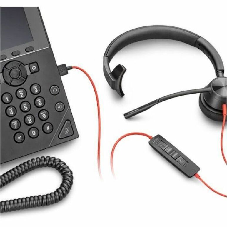 Alternate-Image2 Image for Poly Blackwire 3310 Monaural USB-C Headset + USBC/A Adapter