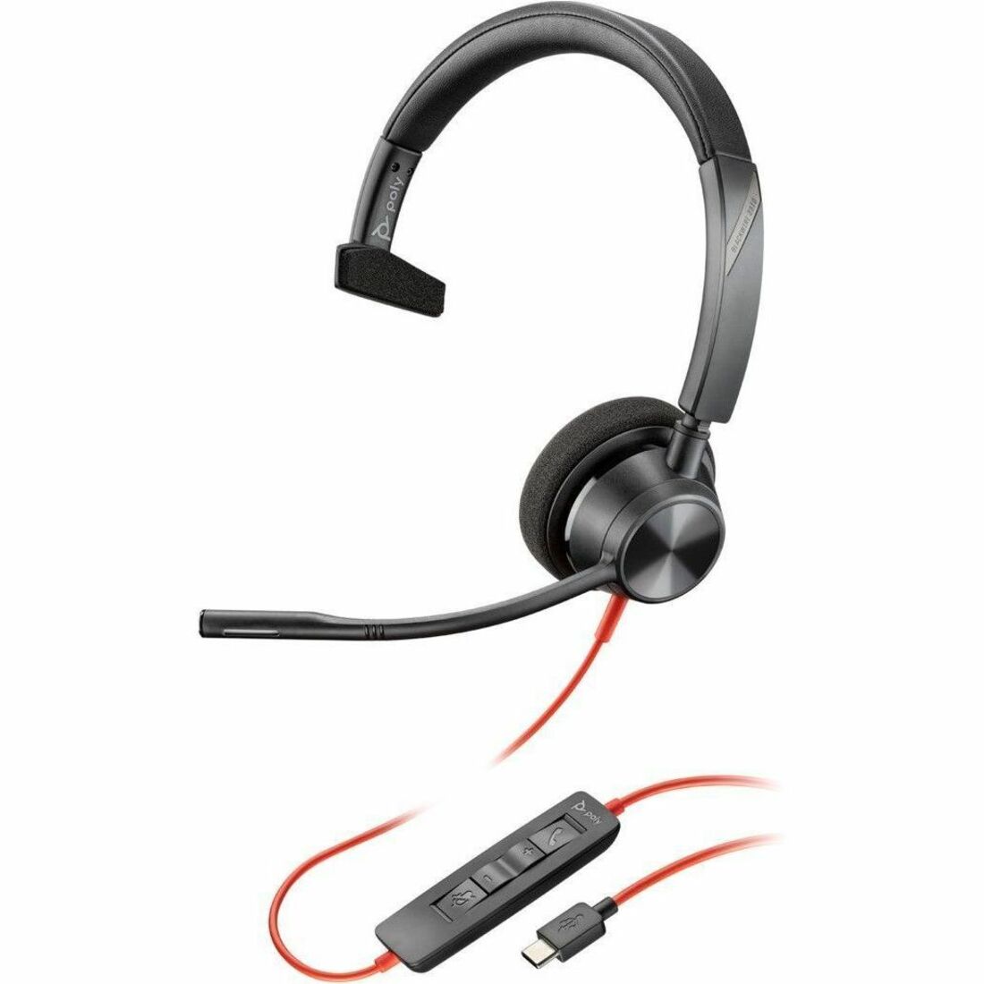 Main Image for Poly Blackwire 3310 Monaural USB-C Headset + USBC/A Adapter