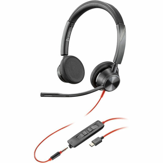 Main Image for Poly Blackwire 3325 Stereo USB-C Headset +3.5mm Plug +USB-C/A Adapter