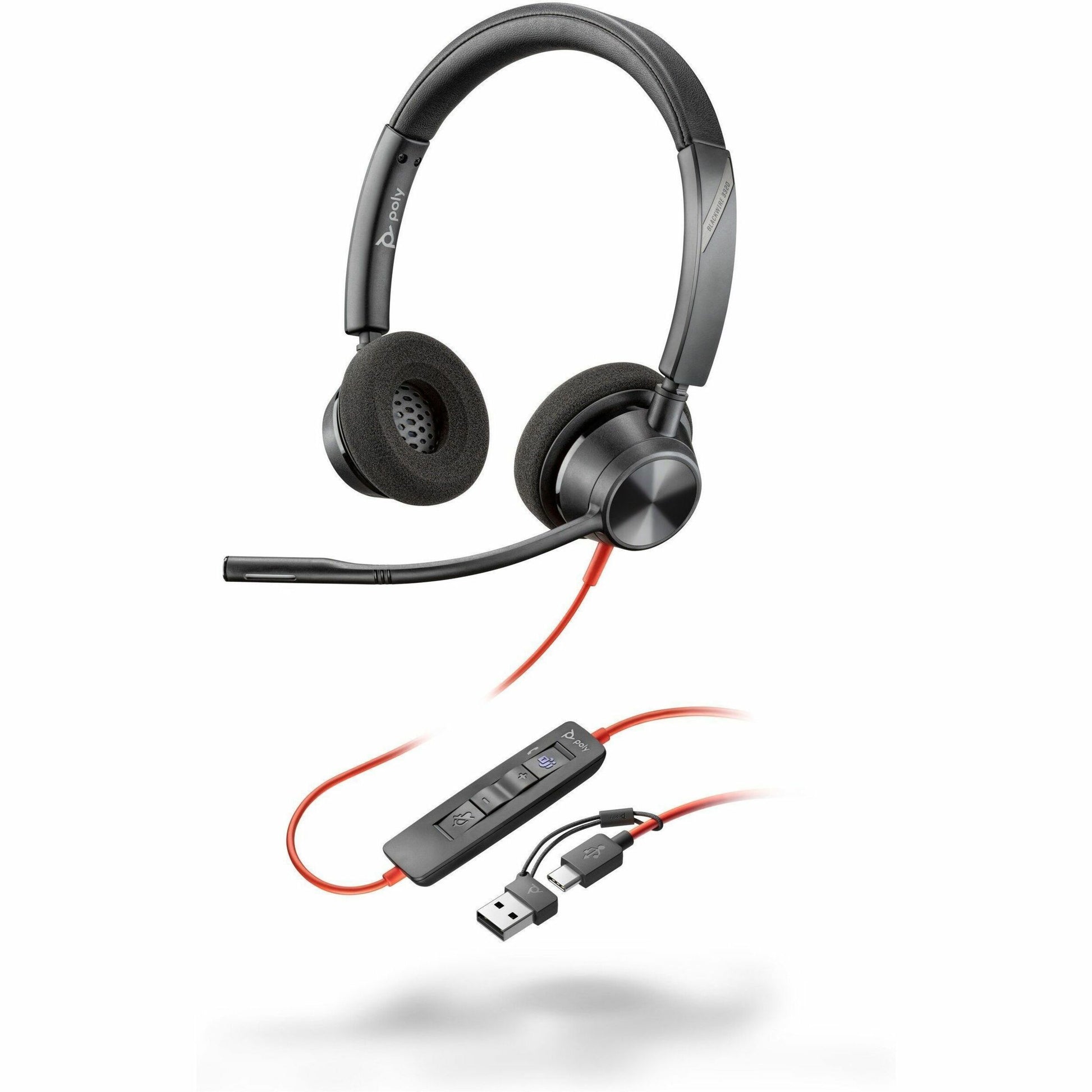 Main Image for Poly Blackwire 3320 Stereo Microsoft Teams Certified USB-C Headset + USB-C/A Adapter