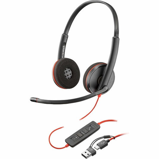 Main Image for Poly Blackwire 3220 Stereo USB-C Headset + USB-C/A Adapter (Bulk)