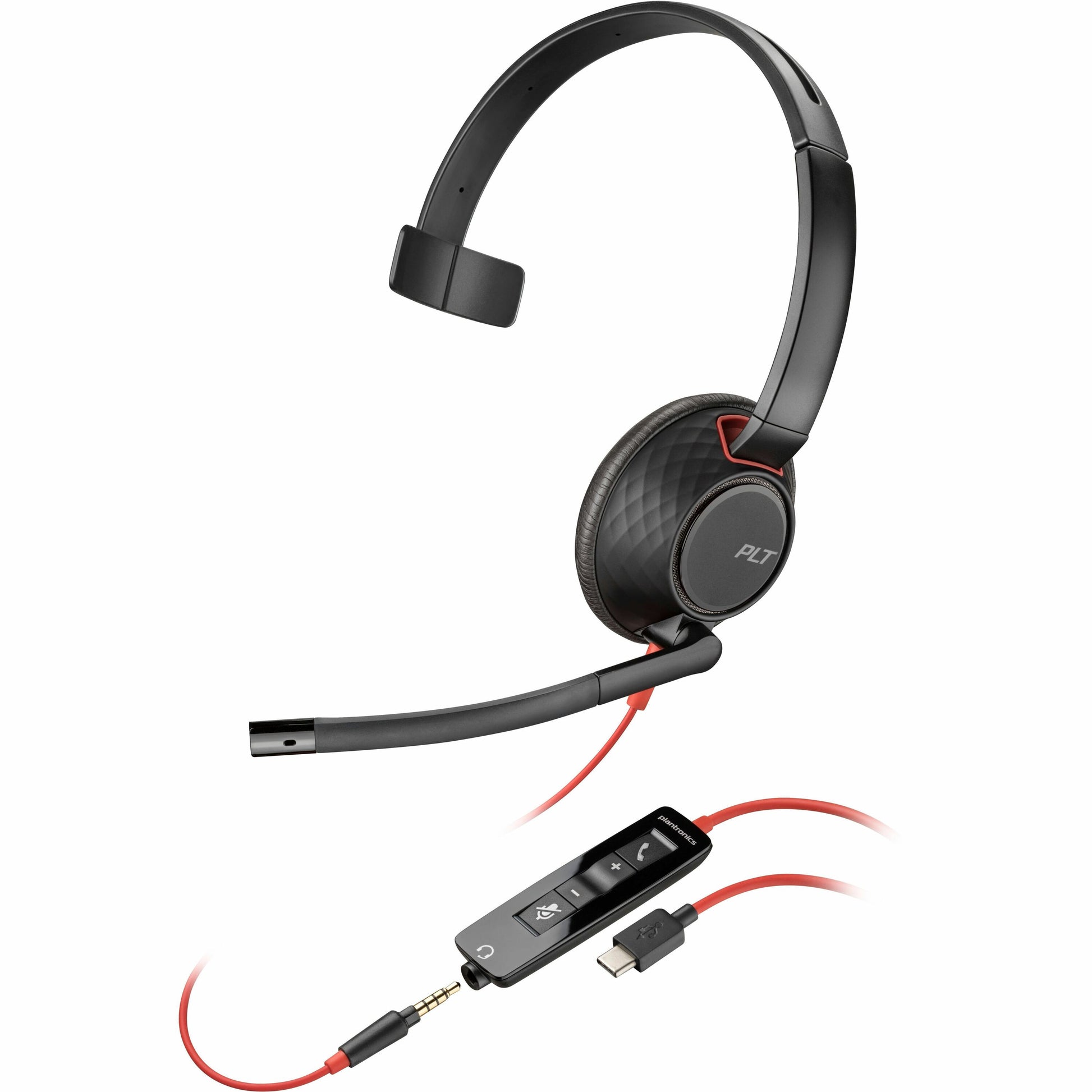 Main Image for Poly Blackwire 5210 Monaural USB-C Headset +3.5mm Plug +USB-C/A Adapter