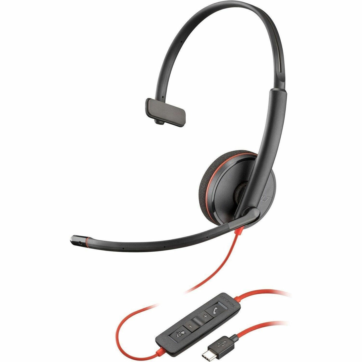 Main Image for Poly Blackwire 3210 Monaural USB-C Black Headset + USB-C/A Adapter (Bulk)