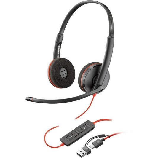 Main Image for Poly Blackwire 3220 Stereo USB-C Headset +USB-C/A Adapter