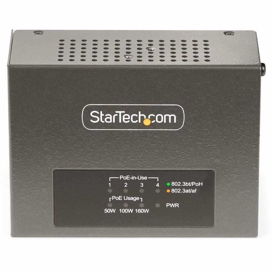 Alternate-Image4 Image for StarTech 4-Port Multi-Gigabit PoE++ Injector, 5/2.5/1G Ethernet (NBASE-T), PoE/PoE+/PoE++ (802.3af/802.3at/802.3bt), 160W Budget, TAA
