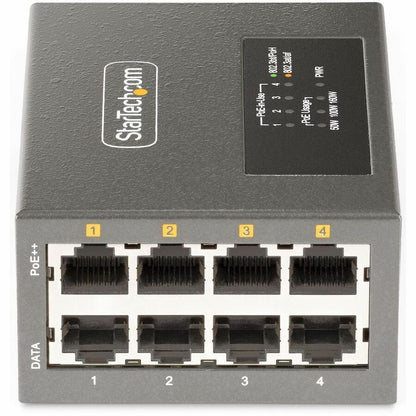 Alternate-Image2 Image for StarTech 4-Port Multi-Gigabit PoE++ Injector, 5/2.5/1G Ethernet (NBASE-T), PoE/PoE+/PoE++ (802.3af/802.3at/802.3bt), 160W Budget, TAA