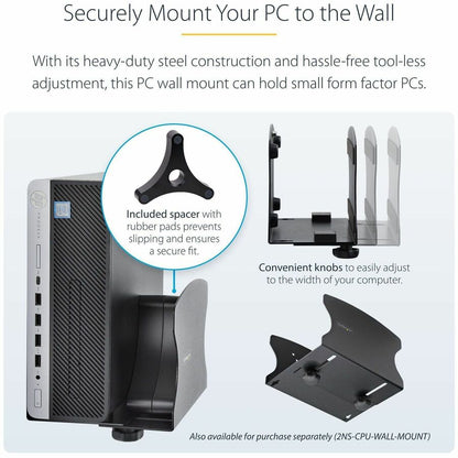 Alternate-Image6 Image for StarTech.com Wall Mount Workstation, VESA Mount 22lb/10kg, Fully Articulating Monitor Mount & Keyboard Tray, Standing Desk w/PC Bracket