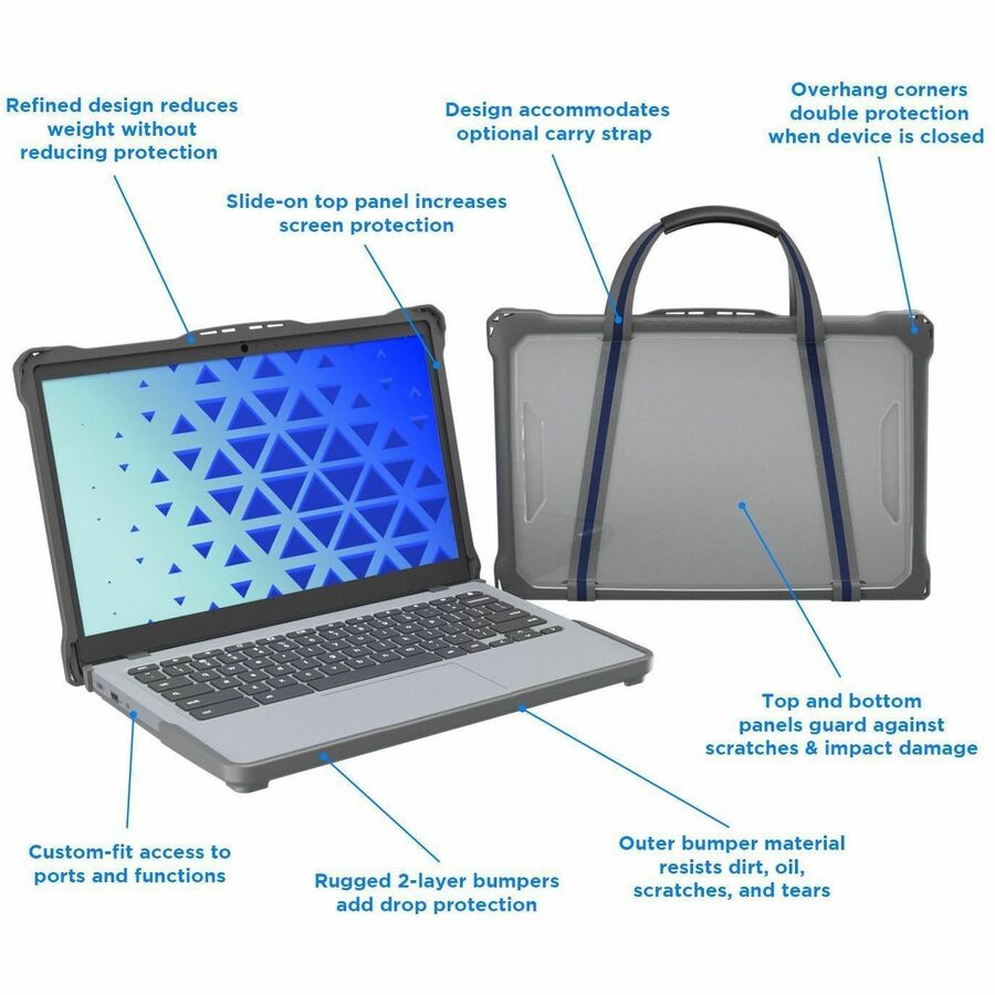 Alternate-Image2 Image for MAXCases Extreme Shell-F2 Chromebook Case for Acer C936/C936T Clamshell Chromebook 14" (Gray)