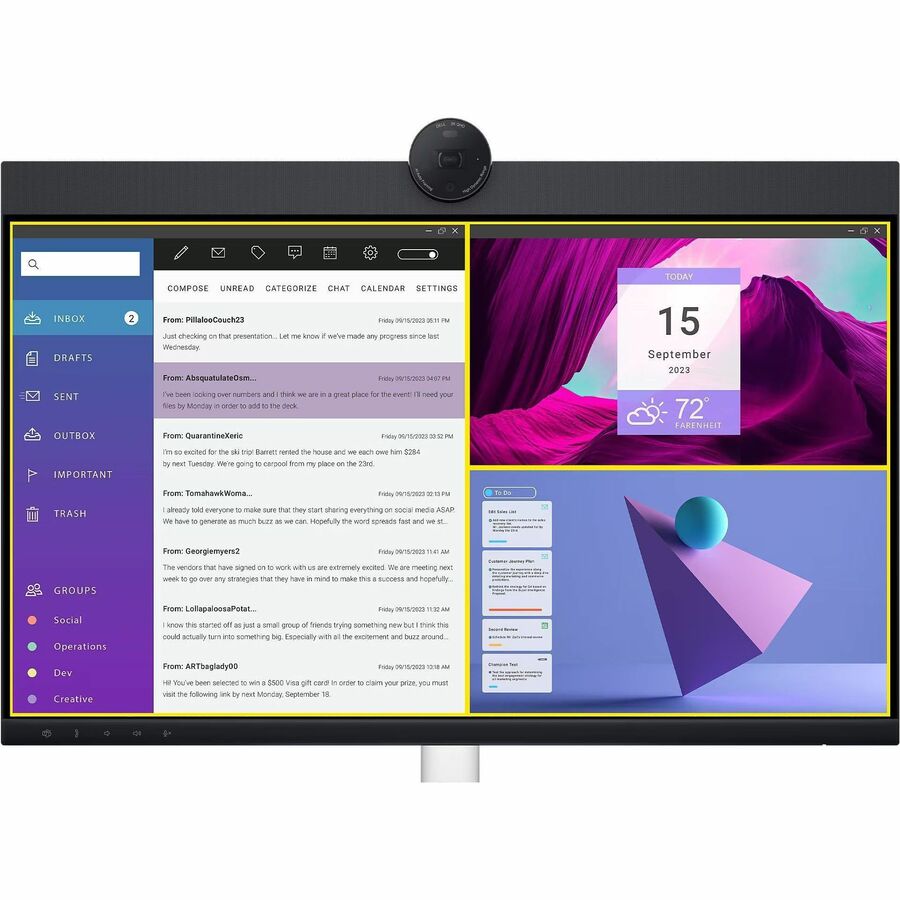 Alternate-Image10 Image for Dell P2424HEB 24" Class Webcam Full HD LED Monitor - 16:9 - Black, Silver