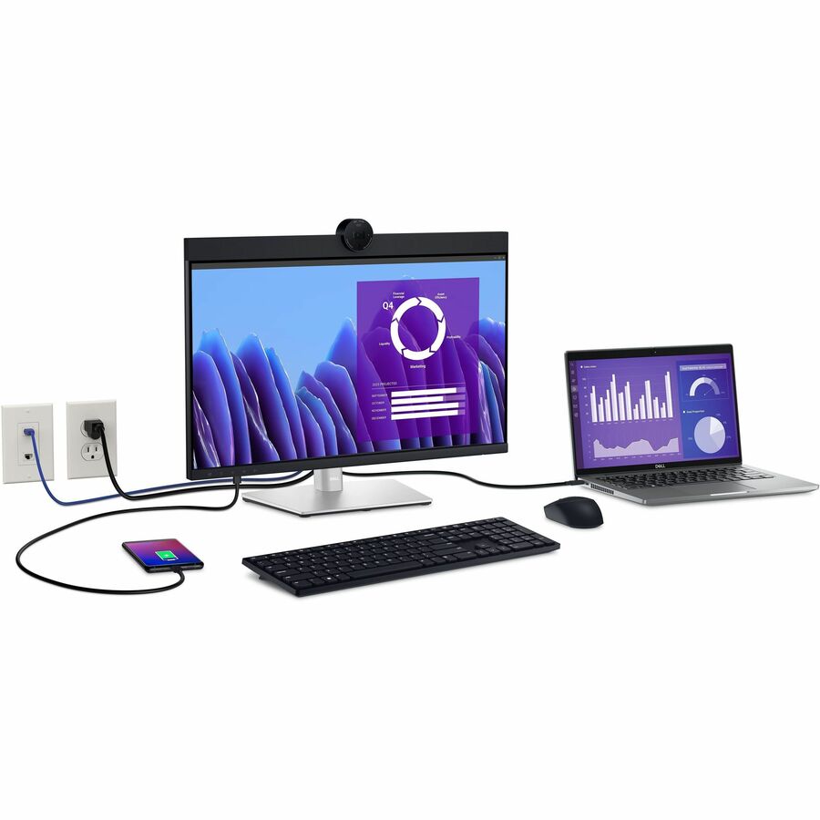 Alternate-Image9 Image for Dell P2424HEB 24" Class Webcam Full HD LED Monitor - 16:9 - Black, Silver