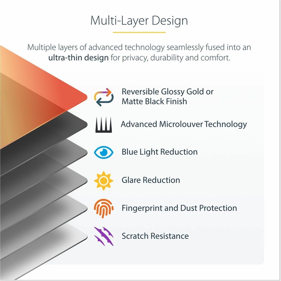 Alternate-Image3 Image for StarTech.com 14-inch MacBook Pro 21/23 Privacy Screen, Gold Filter w/Enhanced Privacy, Computer Security Filter, +/- 30 Deg. View Angle
