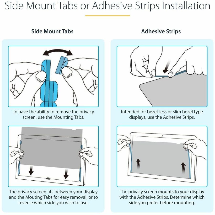 Alternate-Image6 Image for StarTech.com 15.6-inch 16:9 Gold Laptop Privacy Screen, Reversible Filter w/Enhanced Privacy, Computer Security Filter, +/- 30&deg; View Angle