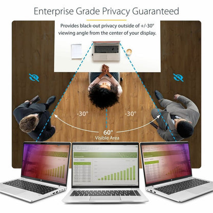 Alternate-Image1 Image for StarTech 14-inch 16:9 Laptop Privacy Screen, Reversible Gold Filter w/Enhanced Privacy, Computer Security Filter, +/- 30&deg; View Angle