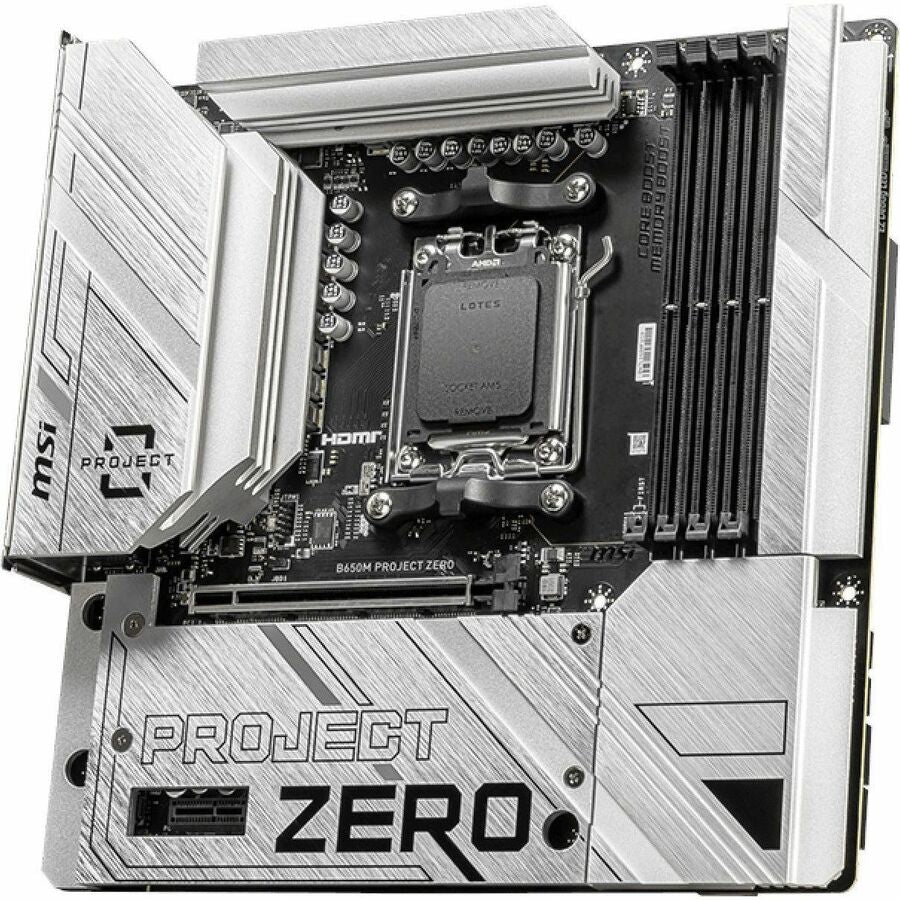 Alternate-Image1 Image for MSI B650M PROJECT ZERO Gaming Desktop Motherboard - AMD B650 Chipset - Socket AM5 - Micro ATX