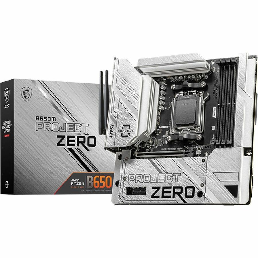 Alternate-Image4 Image for MSI B650M PROJECT ZERO Gaming Desktop Motherboard - AMD B650 Chipset - Socket AM5 - Micro ATX
