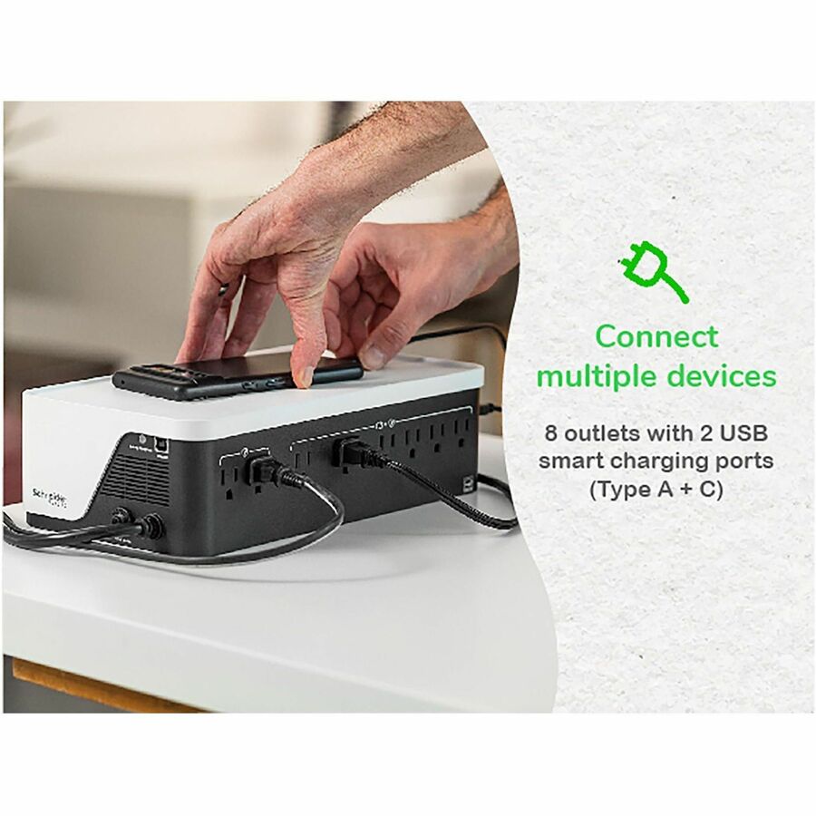 Alternate-Image6 Image for APC Back-UPS, 1050VA/600W, Floor/Wall Mount, 120V, 8x NEMA 5-15R outlets, USB Type A + C Ports