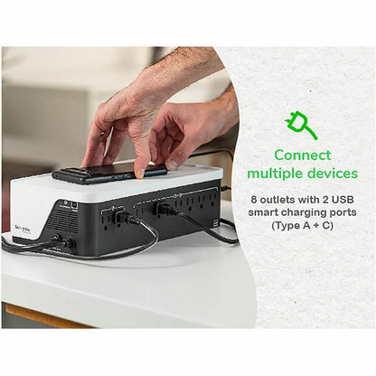 Alternate-Image6 Image for APC Back-UPS, 1050VA/600W, Floor/Wall Mount, 120V, 8x NEMA 5-15R outlets, USB Type A + C Ports