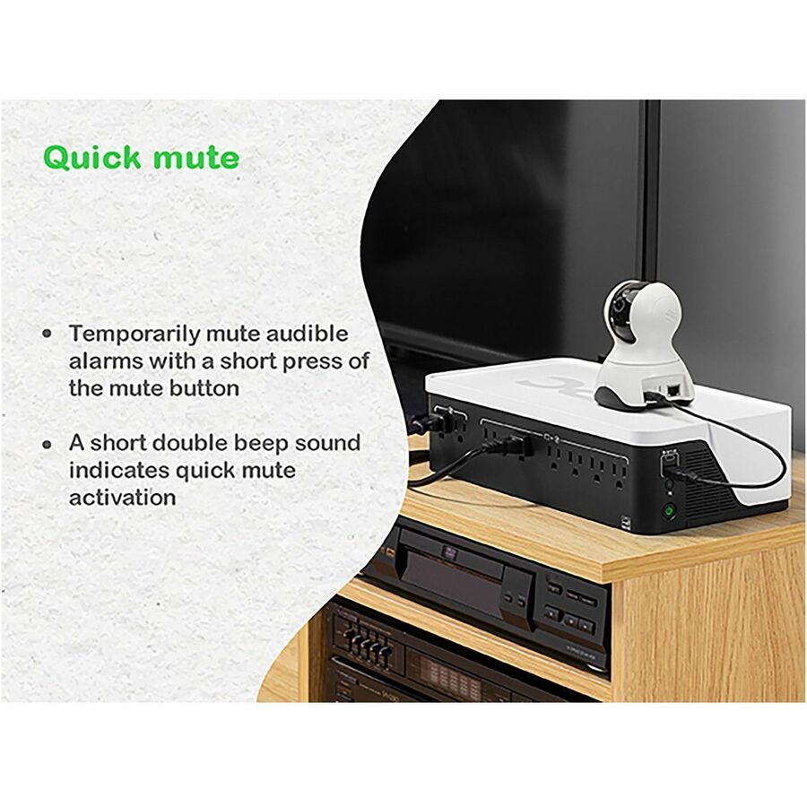 Alternate-Image8 Image for APC Back-UPS, 1050VA/600W, Floor/Wall Mount, 120V, 8x NEMA 5-15R outlets, USB Type A + C Ports