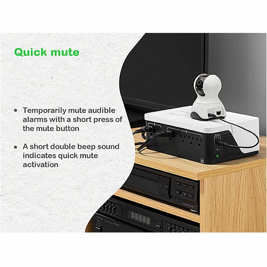 Alternate-Image9 Image for APC Back-UPS, 500VA/300W, Floor/Wall Mount, 120V, 6x NEMA 5-15R outlets, USB Type A + C Ports, Battery is not user replaceable