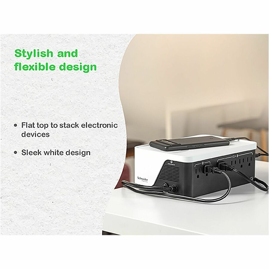 Alternate-Image8 Image for APC Back-UPS, 500VA/300W, Floor/Wall Mount, 120V, 6x NEMA 5-15R outlets, USB Type A + C Ports, Battery is not user replaceable