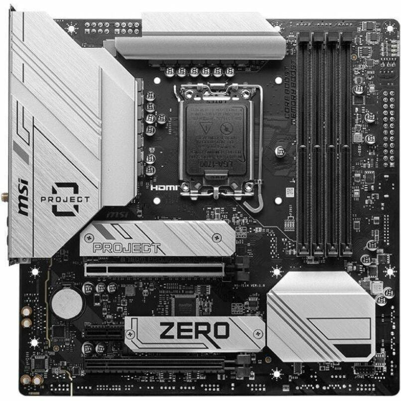 Alternate-Image2 Image for MSI B760M PROJECT ZERO Desktop Motherboard - Intel B760 Chipset - Socket LGA-1700 - Micro ATX