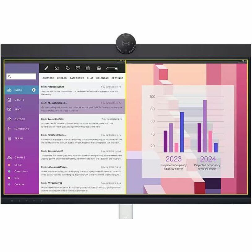Alternate-Image3 Image for Dell P2724DEB 27" Class Webcam WQHD LED Monitor - 16:9 - Black, Silver