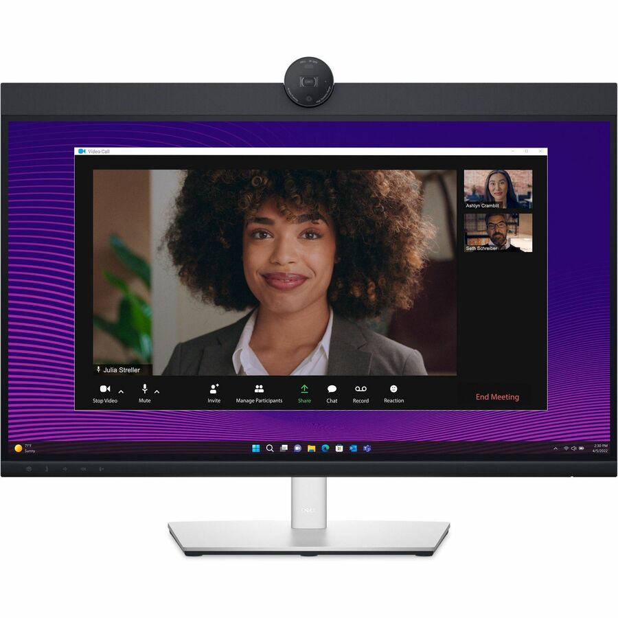 Front Image for Dell P2724DEB 27" Class Webcam WQHD LED Monitor - 16:9 - Black, Silver