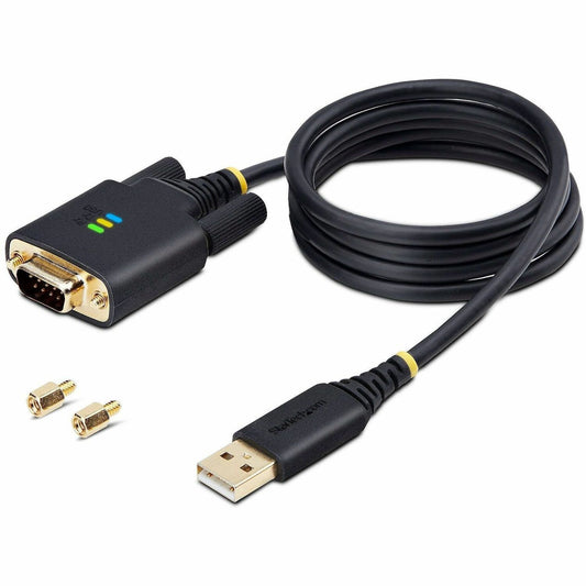 Main Image for StarTech.com 3ft (1m) USB to Serial Adapter Cable, COM Retention, FTDI IC, DB9 RS232, Interchangeable DB9 Screws/Nuts, Windows/macOS/Linux