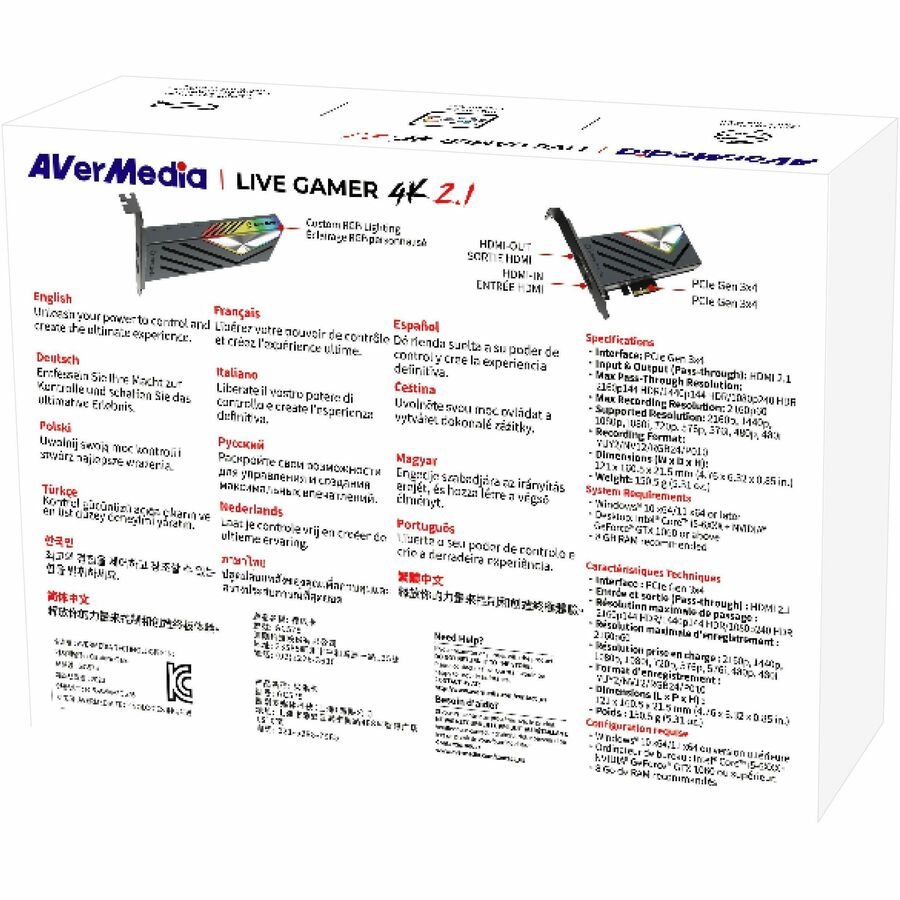Alternate-Image4 Image for AVerMedia Live Gamer 4K 2.1, PCIe HDMI 2.1 Game Capture Card (GC575)