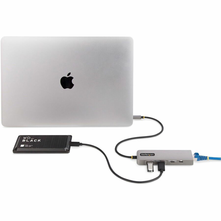 Alternate-Image4 Image for StarTech.com 3-Port USB-C Hub with 2.5 Gb Ethernet and 100W PD Passthrough - USB-C to 2x USB-A/1x USB-C, USB 3.2 10Gbps Type-C Adapter Hub