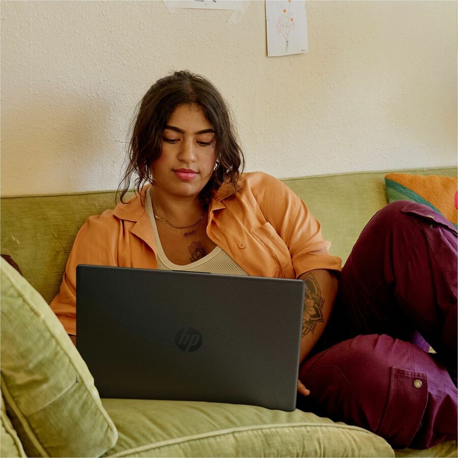 Life-Style Image for HP ca 15.6" Notebook - HD - 1366 x 768 - (Intel N-Series N100 Quad-core (4 Core) - 4 GB Total RAM - 128 GB Flash Memory - Jet Black - Refurbished