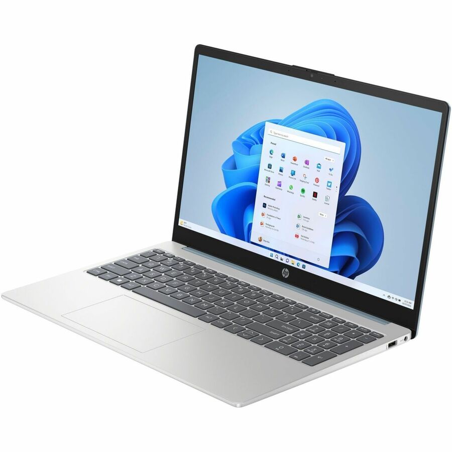 Alternate-Image1 Image for HP 15.6" Notebook - HD - 1366 x 768 - (Intel N-Series N100 Quad-core (4 Core) - 4 GB Total RAM - 128 GB Flash Memory - Natural Silver, Moonlight Blue - Refurbished