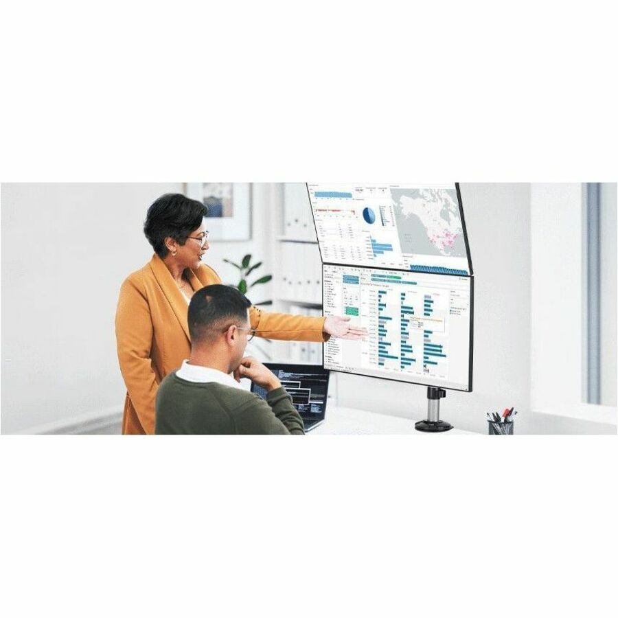 Alternate-Image5 Image for SIIG Dual Stacked Monitor Arm Desk Mount - 17" - 32" - Max Load 19.8 lbs for each arm - VESA 75/100mm