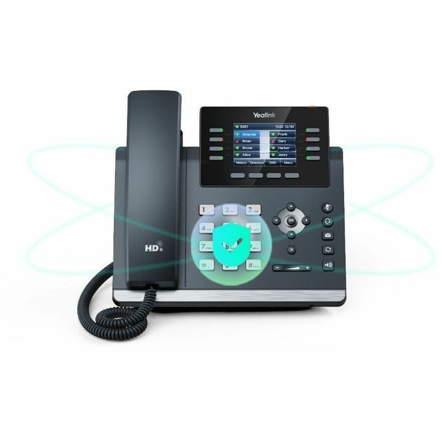 Alternate-Image1 Image for Yealink SIP-T44W IP Phone - Corded - Corded/Cordless - Bluetooth, Wi-Fi - Wall Mountable, Desktop - Classic Gray