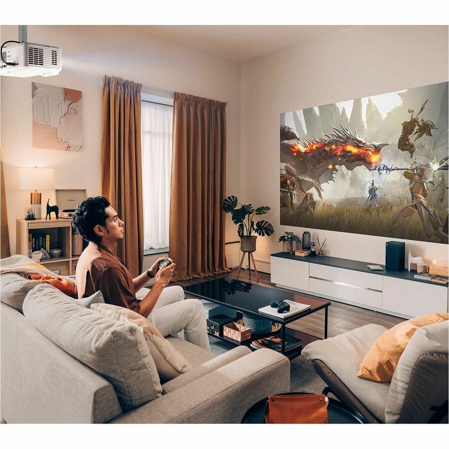 Life-Style Image for ViewSonic LX700-4K 3500 Lumens 4K Laser Projector, 240Hz and 4.2ms for Smooth Home Entertainment, 1.36x Optical Zoom, H/V Keystone, and 360-Degree Projection for Flexible Setup, and Dual HDMI Inputs