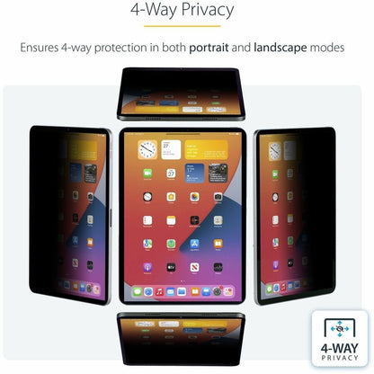 Alternate-Image2 Image for StarTech 4-Way Privacy Screen For 11-inch iPad Pro, For Portrait/Landscape Orientations, Touch-Enabled, +/- 30 Deg. View, Matte Finish