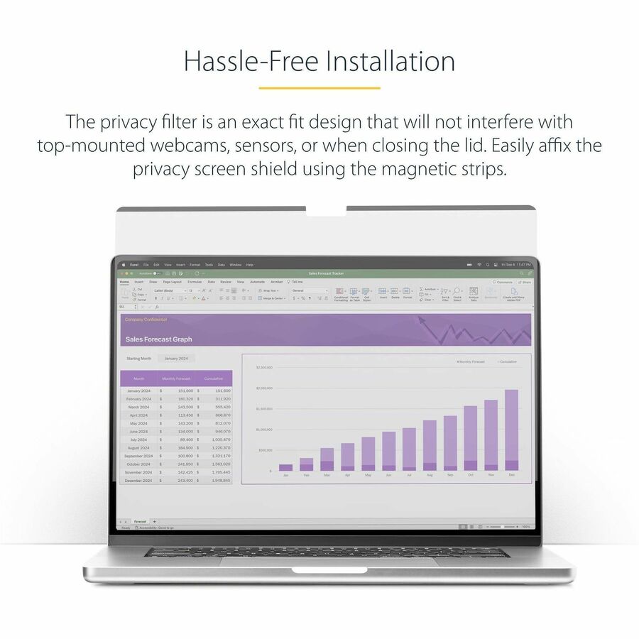 Alternate-Image4 Image for StarTech.com 13in MacBook Air M2/M3 Laptop Privacy Screen, Removable / Reversible Anti-Glare Blue Light Filter, Magnetic