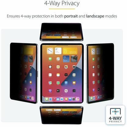 Alternate-Image2 Image for StarTech.com 4-Way Privacy Screen For 12.9-inch iPad Pro, 3rd Gen and Up, Portrait/Landscape, Touch-Enabled, +/- 30 Deg. View, Anti-Glare
