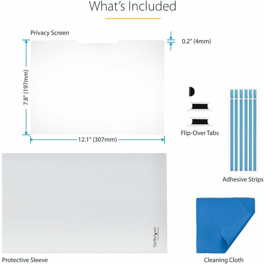 Alternate-Image7 Image for StarTech.com 14-inch 16:10 Flip-Over Privacy Screen w/Touch, Anti-Glare Privacy Filter, Laptop Monitor Screen Protector, Blue Light Filter