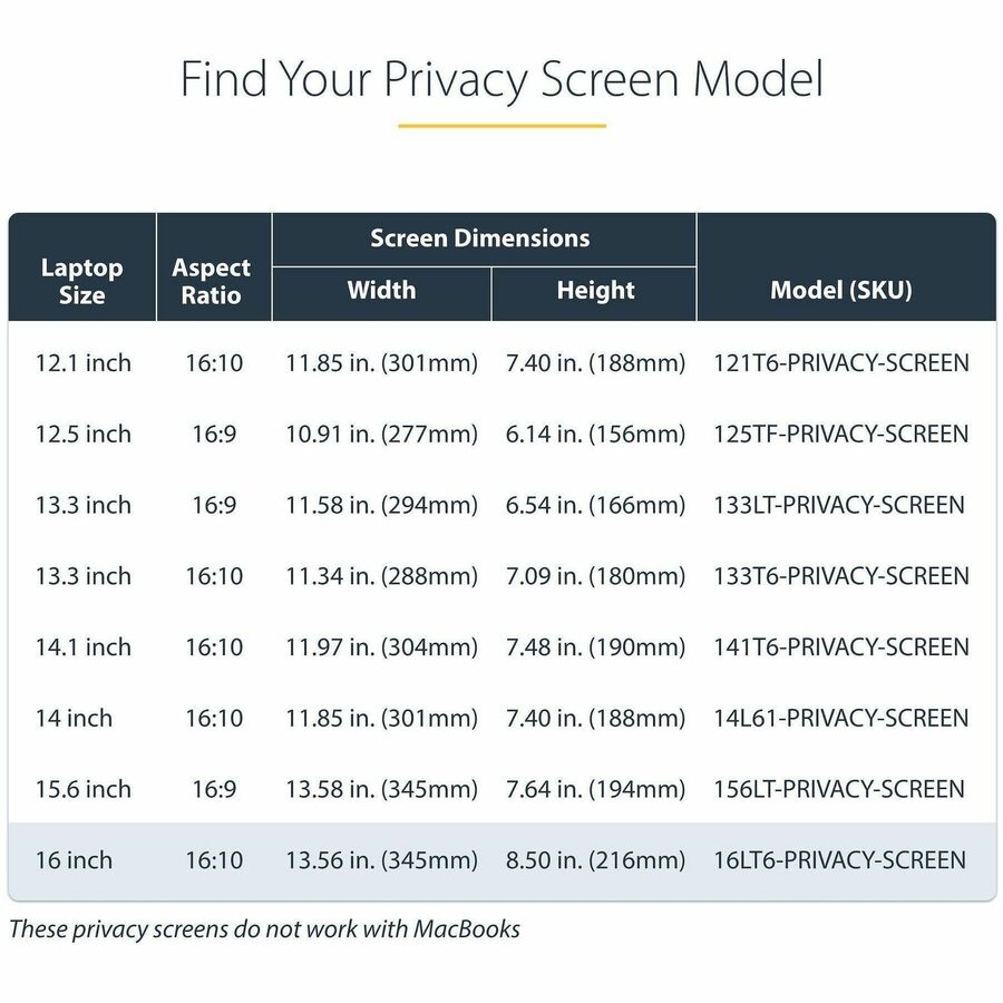 Alternate-Image6 Image for StarTech 16-inch 16:10 Flip-Up Privacy Screen w/Touch, Anti-Glare Privacy Filter, Laptop Monitor Screen Protector, Blue Light Filter