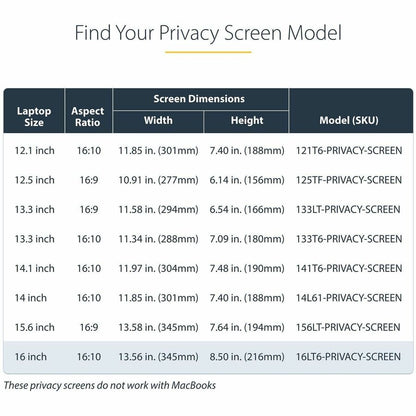Alternate-Image6 Image for StarTech 16-inch 16:10 Flip-Up Privacy Screen w/Touch, Anti-Glare Privacy Filter, Laptop Monitor Screen Protector, Blue Light Filter