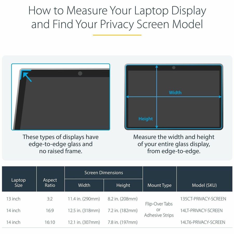 Alternate-Image5 Image for StarTech.com 13.5-inch 3:2 Flip-Over Privacy Screen w/Touch, Anti-Glare Privacy Filter, Laptop Monitor Screen Protector, Blue Light Filter