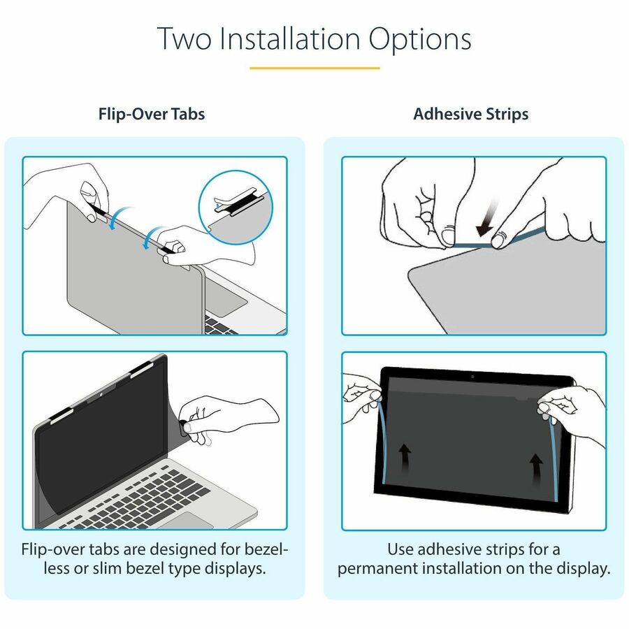 Alternate-Image6 Image for StarTech.com 13.5-inch 3:2 Flip-Over Privacy Screen w/Touch, Anti-Glare Privacy Filter, Laptop Monitor Screen Protector, Blue Light Filter