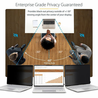 Alternate-Image1 Image for StarTech.com 13.5-inch 3:2 Flip-Over Privacy Screen w/Touch, Anti-Glare Privacy Filter, Laptop Monitor Screen Protector, Blue Light Filter