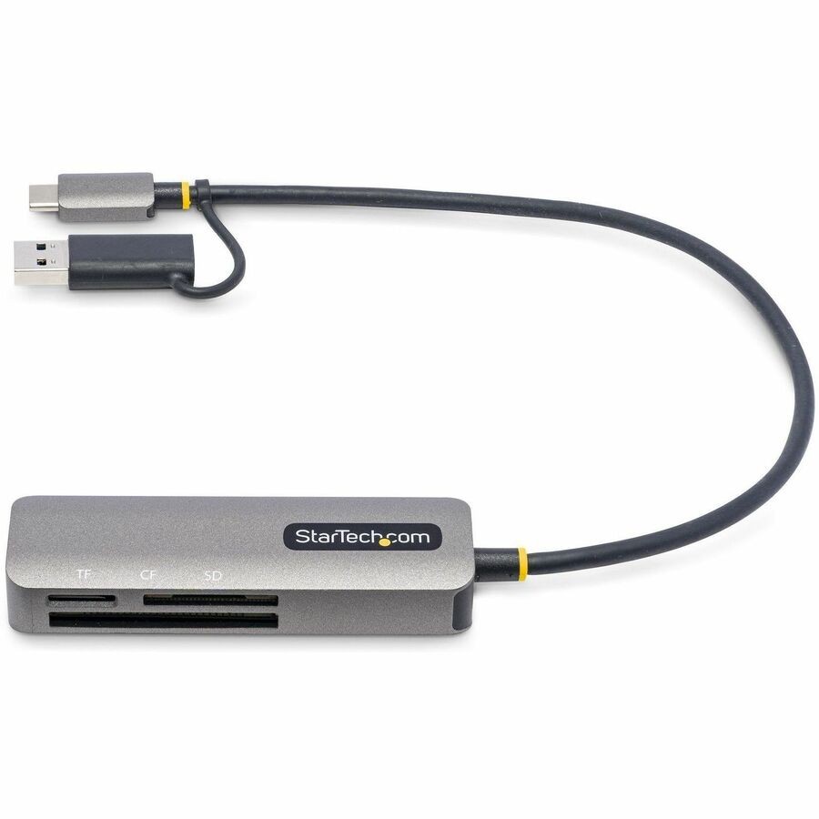 Alternate-Image1 Image for StarTech.com USB 3.0 Multi-Media Memory Card Reader, SD/microSD/CompactFlash, USB-C 5Gbps External Card Reader with Attached USB-A Adapter