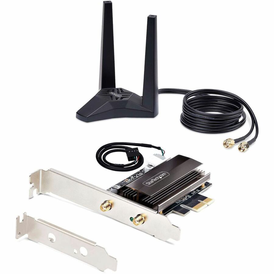 Alternate-Image3 Image for StarTech.com Wi-Fi 6E PCIe Network Card, Bluetooth 5.3, Magnetic Antenna Base, Tri-Band 802.11ax, AX5400 WiFi NIC, Windows/Linux