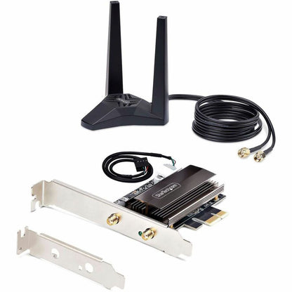 Alternate-Image3 Image for StarTech.com Wi-Fi 6E PCIe Network Card, Bluetooth 5.3, Magnetic Antenna Base, Tri-Band 802.11ax, AX5400 WiFi NIC, Windows/Linux